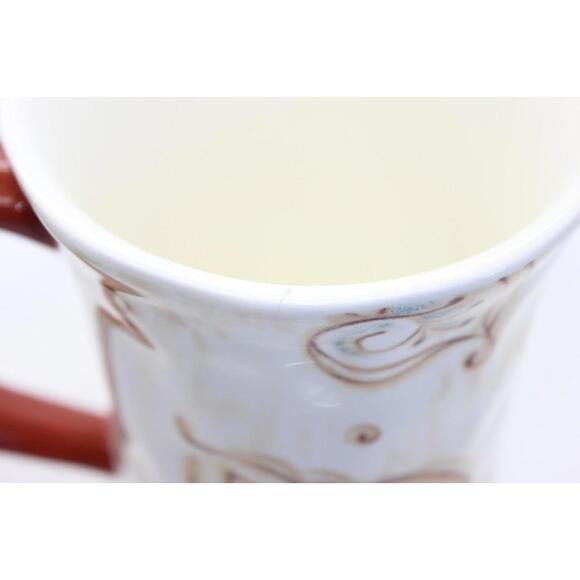 Pier 1 Imports Set of 2 Gallo Rooster Design Coffee Tea Mugs Ironstone 14 oz - Picture 6 of 10